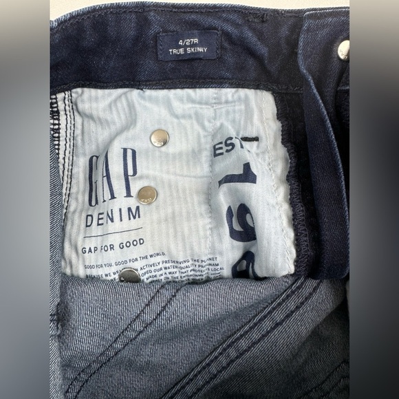 GAP High Rise Skinny Sailor Smoothing Pockets Ankle Jeans Size 4 - Picture 3 of 11